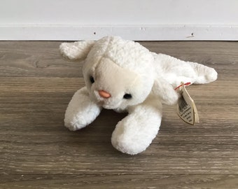 TY Fleecie 1996 Lamb Beanie Baby Plush Toy Pink Nose