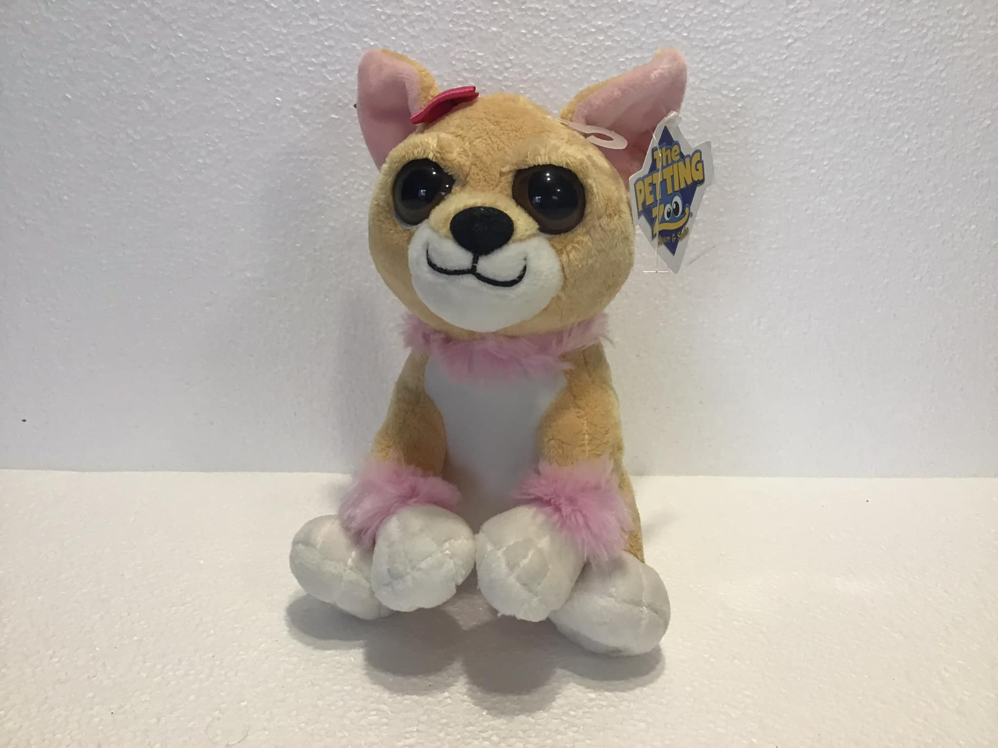 Linzy Toys Plush Red Chihuahua 6.5 inch Puppy Dog Stuffed Animal Pal with Rainbow