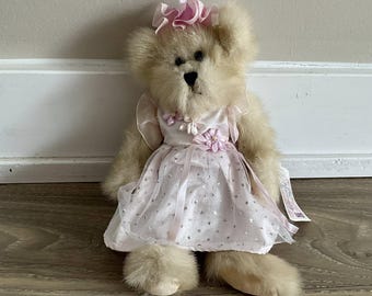 Orsetto di peluche Sommerset H8077, Sommerset Lane, abito rosa, Heritage Collection di Ganz - RARO