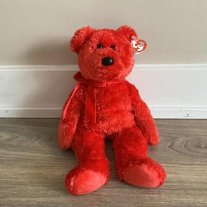 TY 2001 Beanie Buddy “SIZZLE” Original Collection Bear Red Colour 13 inch