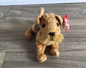 Ty 2000 Beanie Babies Whiskers the Airedale Terrier Stuffed Animal Toy Plush 7"