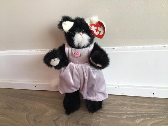 1993 TY Attic Treasures Collection “purrcy” Black Cat Wearing