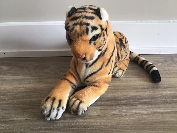 Realistic Tiger Stuffed Animal Plush Toy 16 Etsy UK