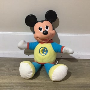 Vintage 1990 Mickey Mouse pluche pop Walt Disney voor het slapengaan