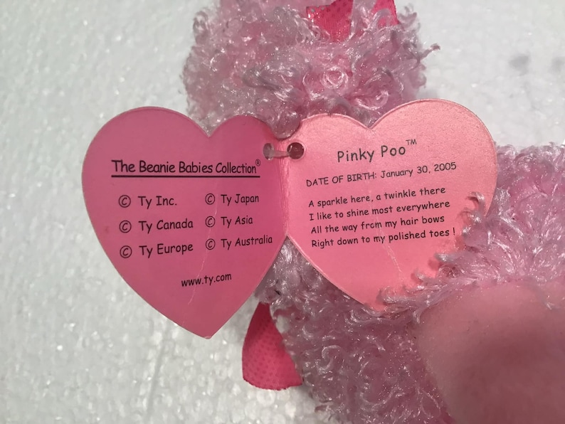 TY Beanie Babies Collection pinky Poo the Pink Poodle Plush - Etsy