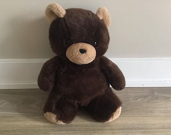 Dakin 1984 Cute Brown Bear Stuffed Animal Plush Toy 14"