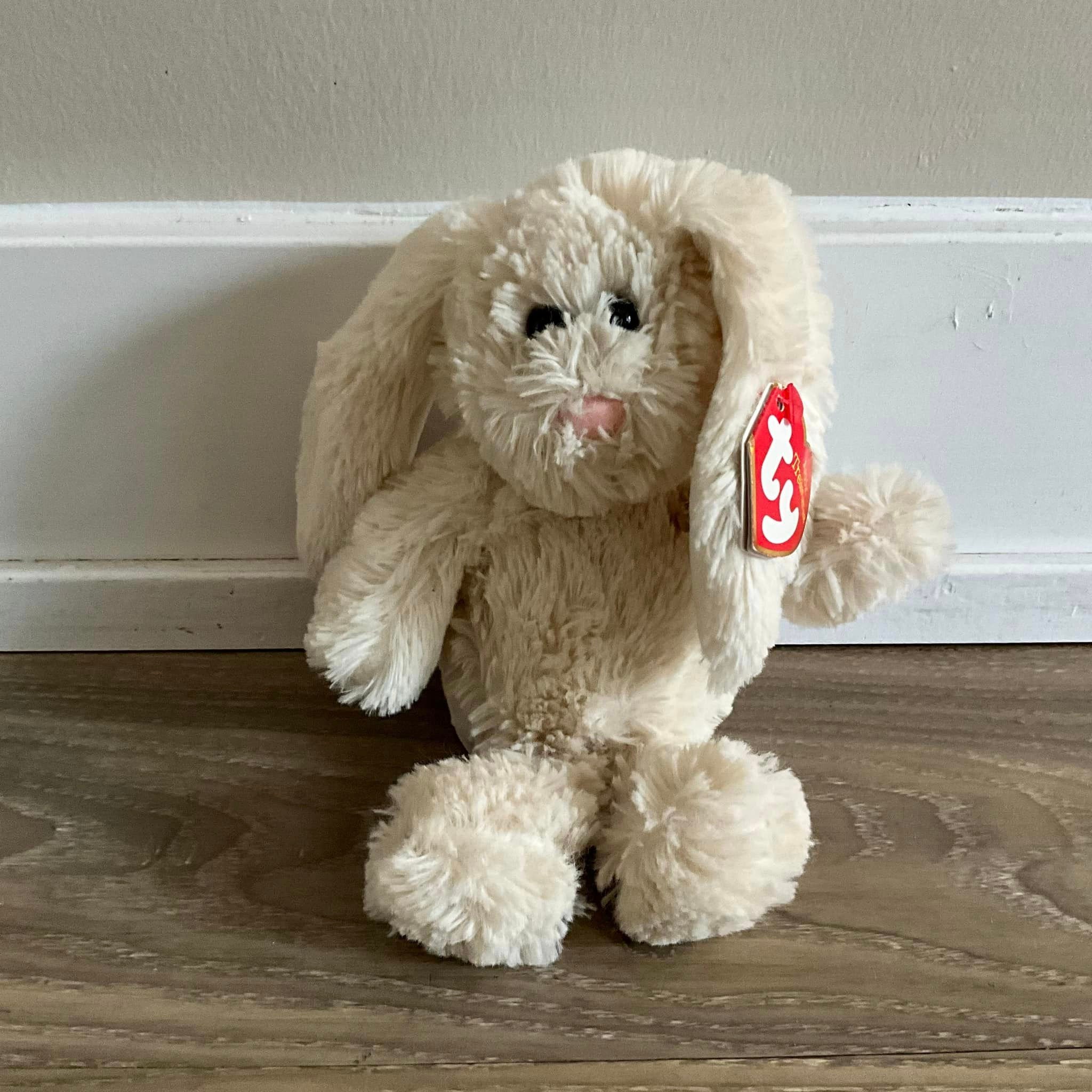 Ty Attic Treasures - PEARL the White Bunny Velvet Plush Toy