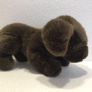 Vintage GUND Chocolate Labrador Retriever Brown Puppy Dog 13&quot; Plush Stuffed 1985 Made in Korea - RARE