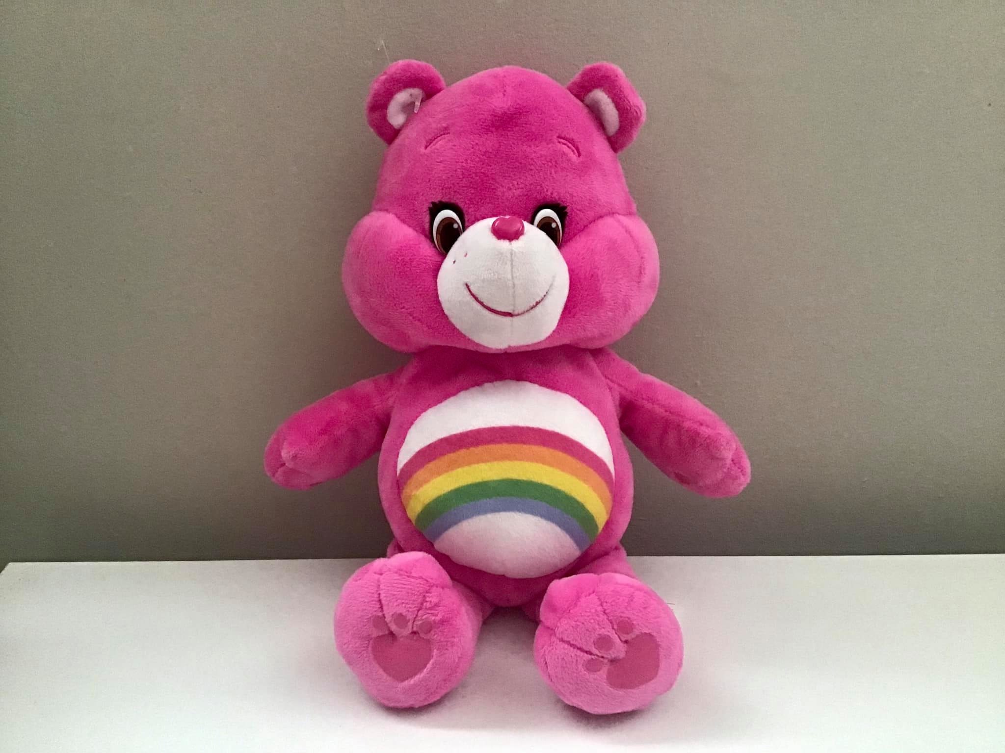 Pink Rainbow Glitter Care Bears 14" Sing Along Cheer Bear 2015 Plush Toy for sale online 