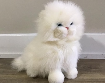 Vintage Cat Plush Toy Swib Black and White Cat 1984 80's Toy