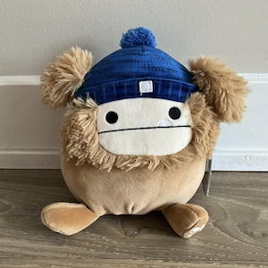 Squishmallow Benny the Yeti Bigfoot 7&quot; Plush Blue Beanie Hat Kellytoy