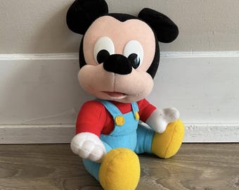 Vintage Mattel Disney Baby Mickey Mouse Stuffed Plush 8” Vintage Plush Stuffed Animal toy