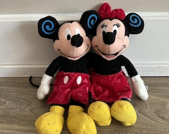 Mickey & Minnie Mouse Huggers Bean Bag Plush 8" Disney Store