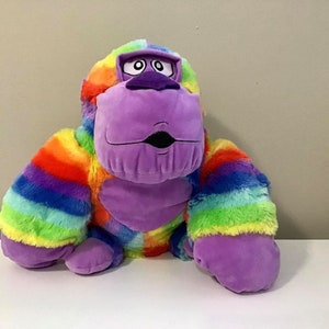 Rainbow Gorilla Ape Monkey 13&quot; Stuffed Animal Plush, Nanco toys, collectable toy