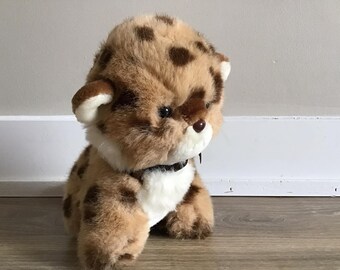 Vintage 1982 Gund TAMBA Plush Baby Leopard Stuffed Animal Toy 9”