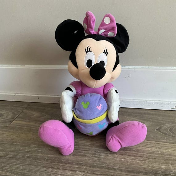 minnie mouse in purple dress Disney Minnie Mouse With Easter Egg Stuffed Animal Plush Toy 10