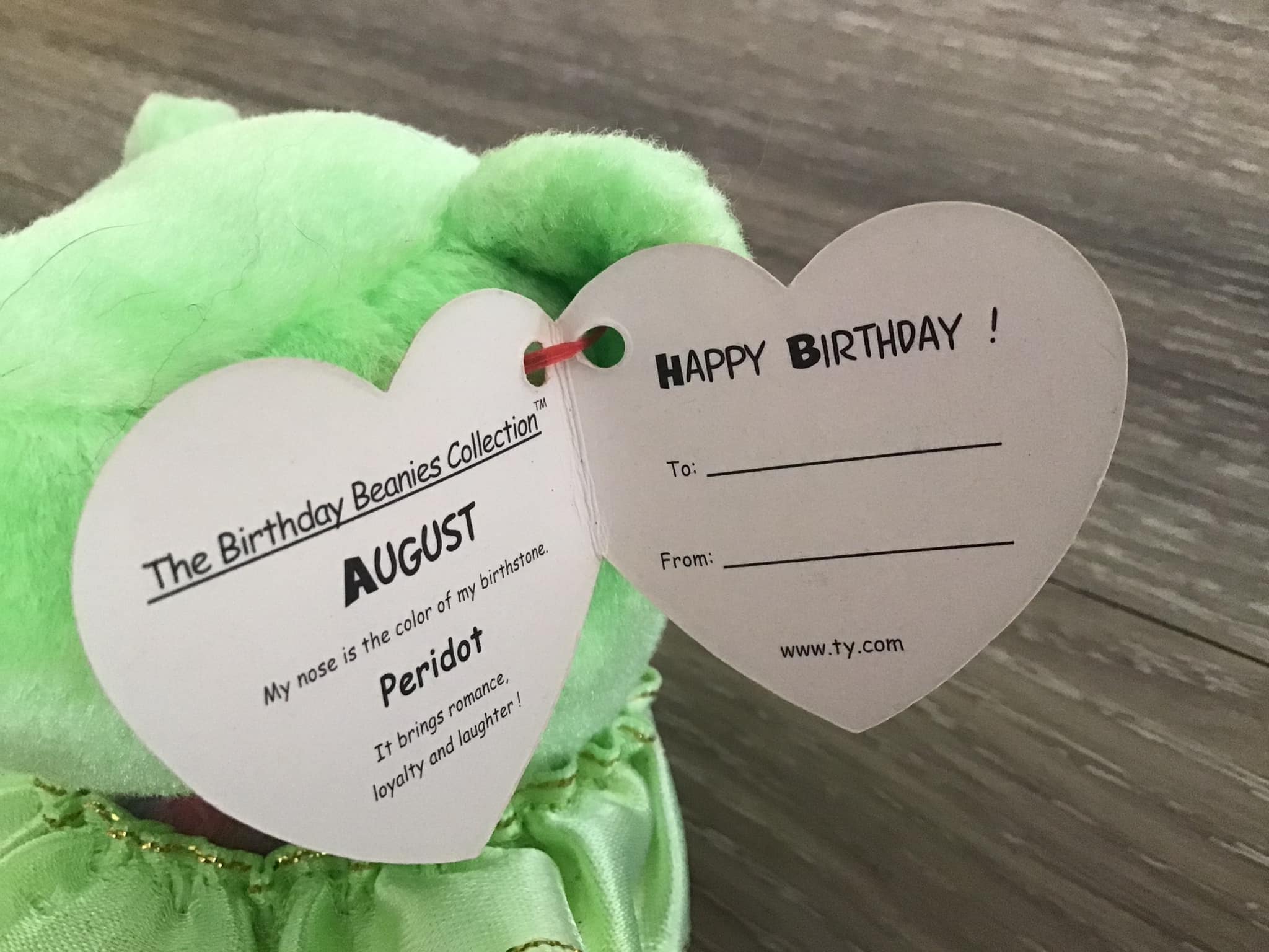 Ty ビーニーズコレクション 8月 ハッピーバースデー ベア ぬいぐるみ