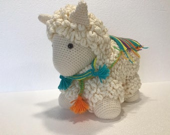 Peluche de oveja de ganchillo – Juguete de cordero natural de 35,5 cm