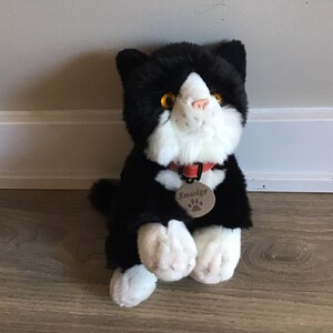 Keel Toys Smudge Black White Cat Orange Eyes Soft Plush Toy 10 Etsy India
