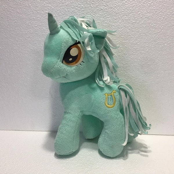 Hasbro Green My Little Pony Unicorn Lyra Heartstrings plush harp 12"