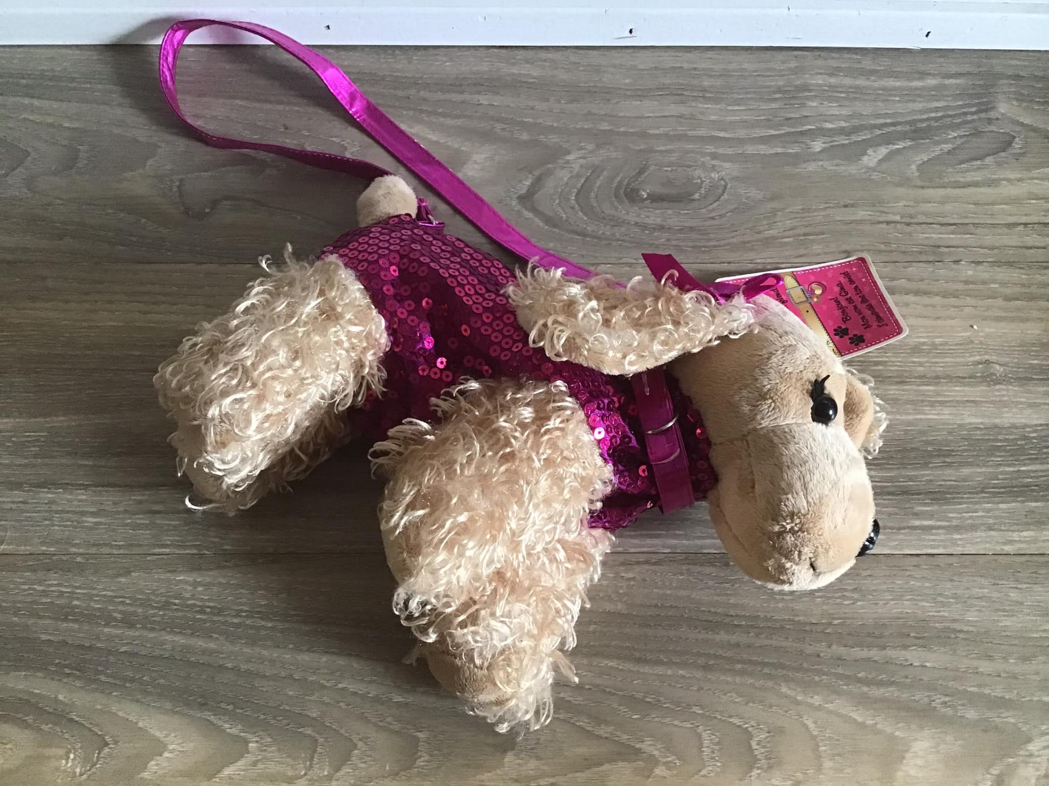 Pink Girls Purse Sequin Zipper Strap Dog Animal Plush Etsy Canada