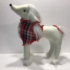 POODLE White Plush Stuffed Dog