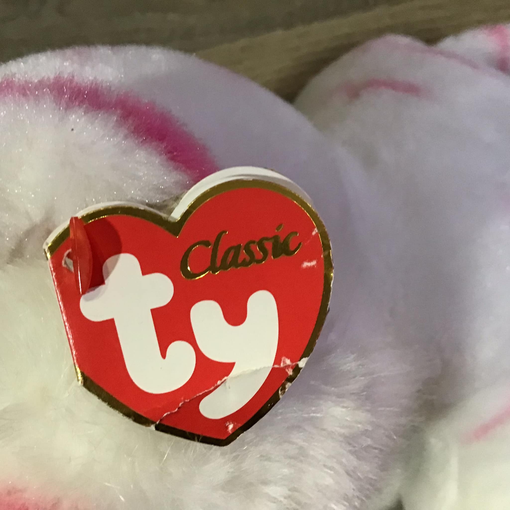 TY- Tabor Tiger Animal De Peluche, Color Pink/White, 10 CM (42150