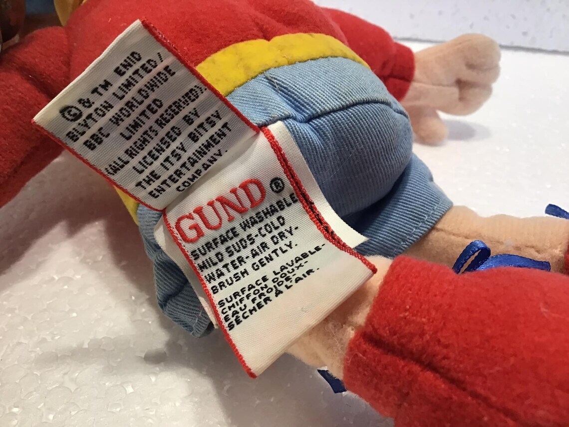 Vintage Noddy Gund Plush Stuffed Doll Toy With Bell in Hat - Etsy
