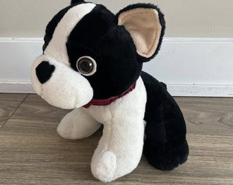 Dog Boston Terrier Stuffed Animal Toy Black White