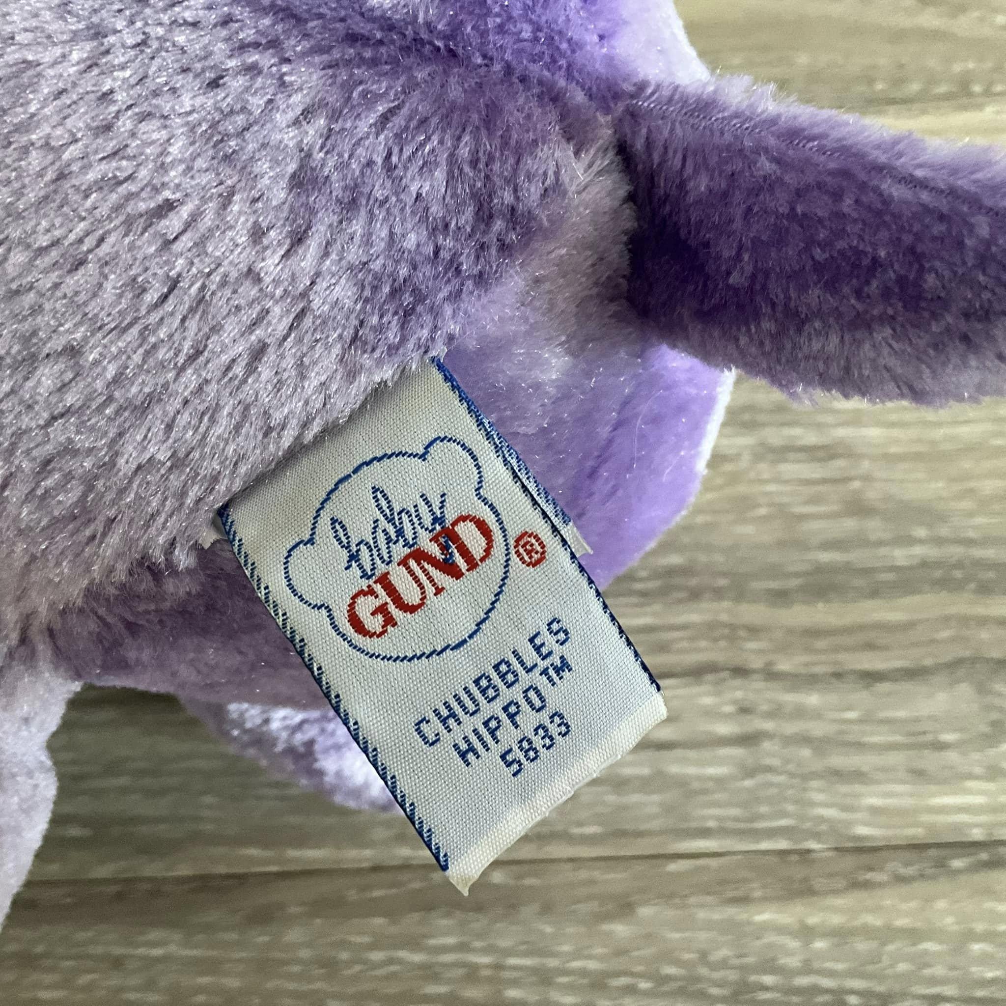 Chubbles Sign Baby Gund Chubbles Hippo Purple Plush Soft Toy Stuffed Animal - Etsy