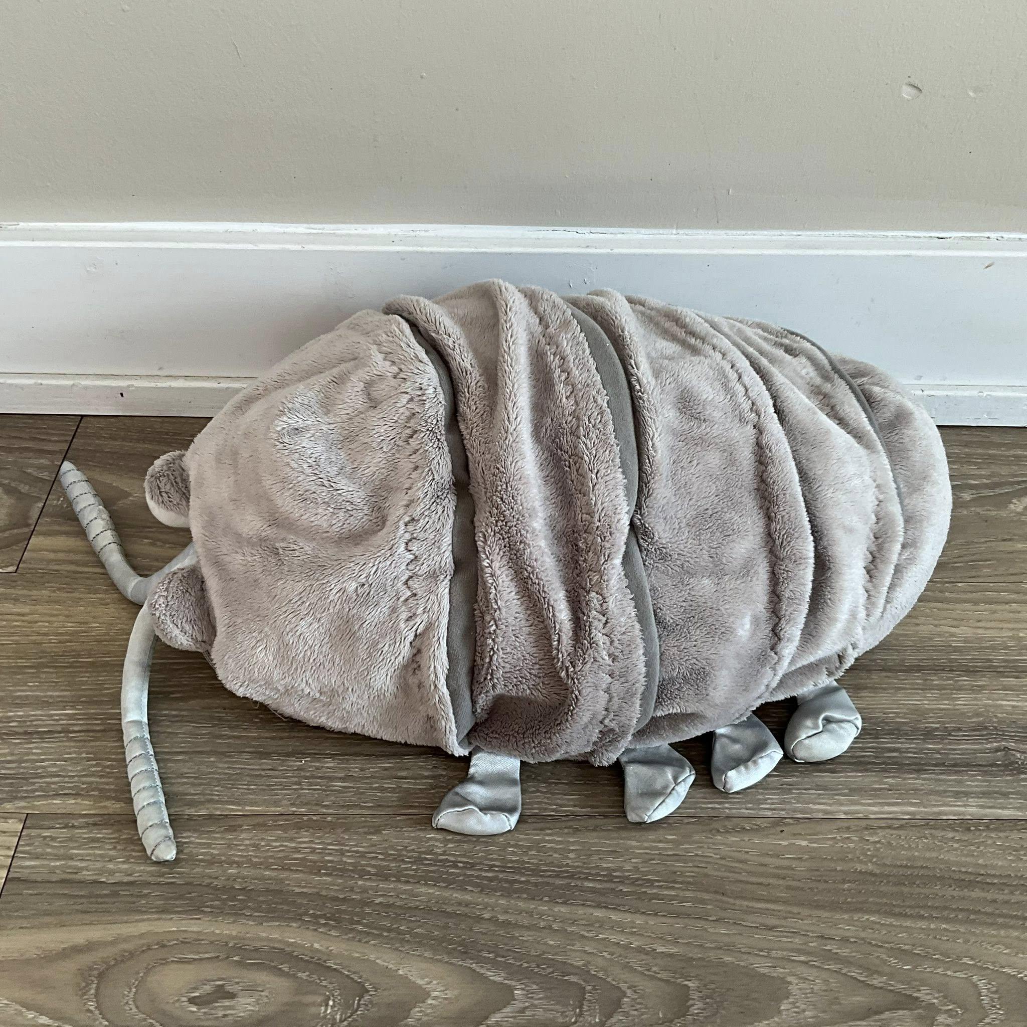 Isopod Plush Keychain - Realistic Grey Stuffed Toy, 5 Inch Cute Marine Critter Keyring