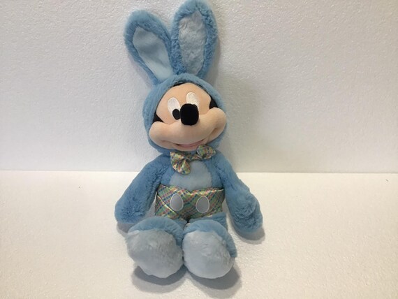 DISNEY Store Mickey Mouse Bunny Plush Easter Blue Stuffed Animal