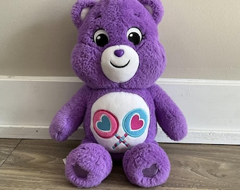Bisounours Share Ours en peluche de 33 po. en peluche violet à collectionner en forme de sucette