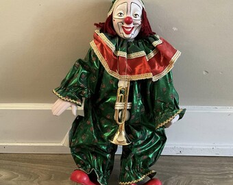 ピエロ人形 22cmの磁器ピエロ人形 マルディグラ ハロウィンパーティー装飾 贈り物