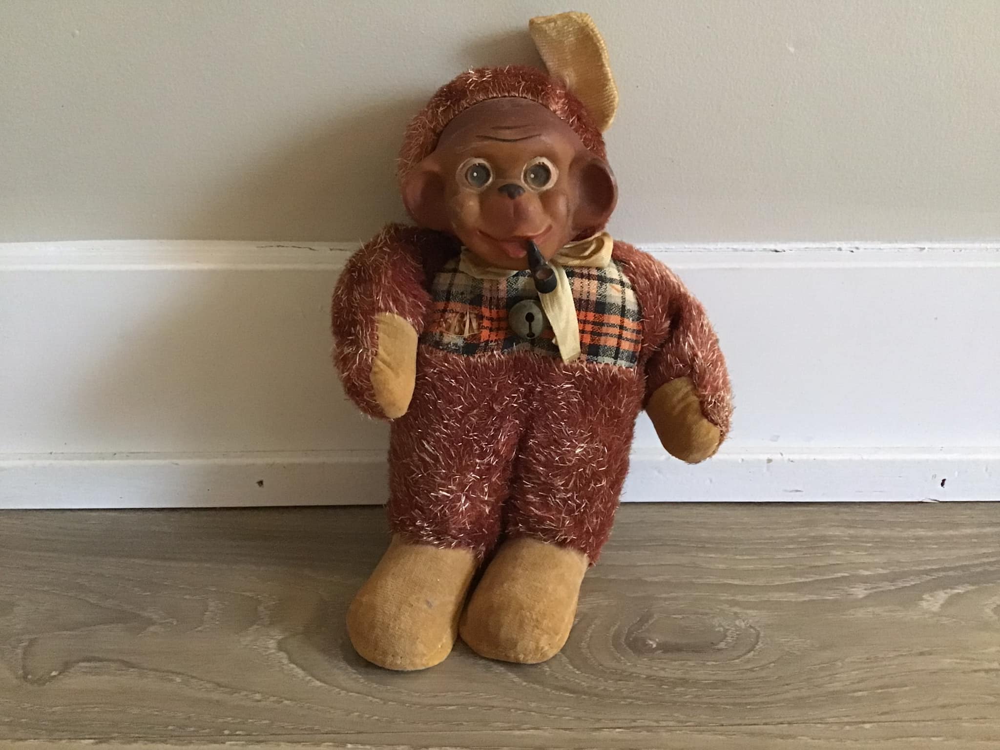 Yasukawa Toys Tokyo Japan Rubber Face Monkey With CIGAR PIPE