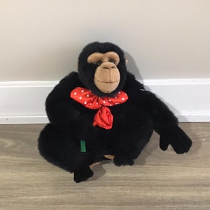 E & J Classic Monkey Ape Gorilla Plush Stuffed Animal with Rose Toy Romantic Gift
