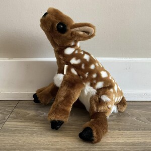 Baby Deer Fawn Plush Hand Puppet Full Body Brown White Spots 12&quot;