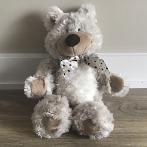 GANZ Haggar Gray Bear Plush Stuffed Animal Plush Toy 16"