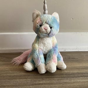 Gund Plush “Shimmer” Unicorn Cat Kitty Pastel Swirl