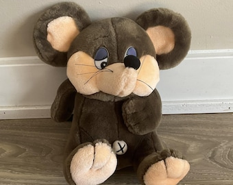 Vintage Mouse Stuffed Animal Plush Toy 10"