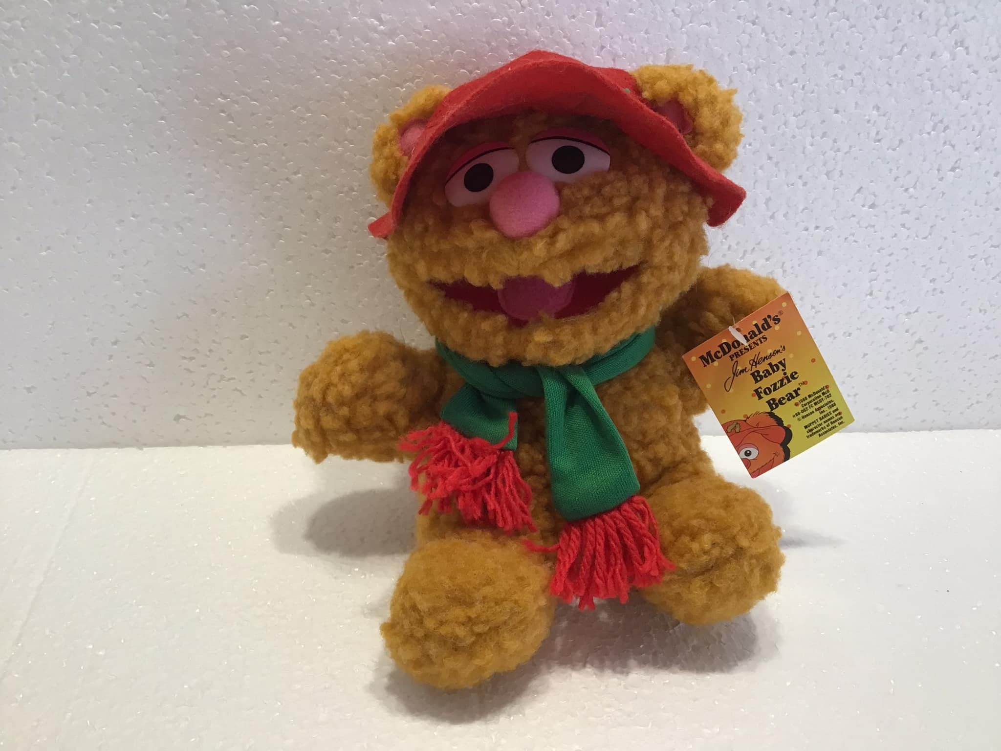 Henson 1987 Christmas Baby Fozzie Bear Sesame Street Plush With