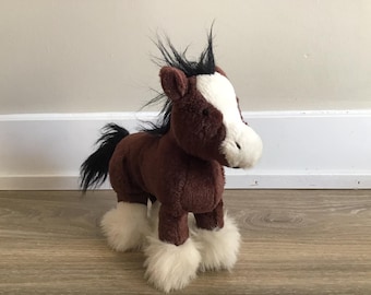 ヴィンテージ Ganz Webkinz Clydesdale 馬ぬいぐるみ 8 インチ動物の