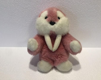 Vintage 1986 Gund Mooky Pink \u0026 White 