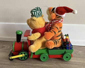 Vintage Gemmy Disney Winnie the Pooh Tigger Christmas Train Musical  Animated Stuffed Animal Plush