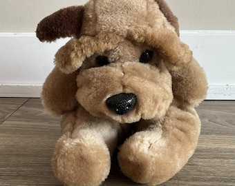 Plush Puppy Raffoler Dog Stuffed Animal Toy Brown Shar Pei  Korea