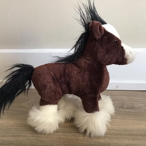 Vintage Ganz Webkinz Clydesdale Horse Plush 8&quot; Stuffed Animal Toy