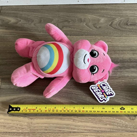 ケアベア ぬいぐるみ チアベア ピンク レインボー 高さ11インチ