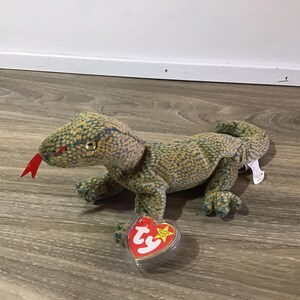 Ty Beanie Baby « Écaille » le lézard ! Peluche (9,5 pouces) vintage 1999
