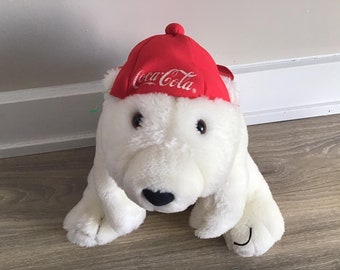 90年代 アメリカ購入 シロクマぬいぐるみ DAKIN コカ・コーラ COKE 赤い帽子をかぶったシロクマ 12インチ