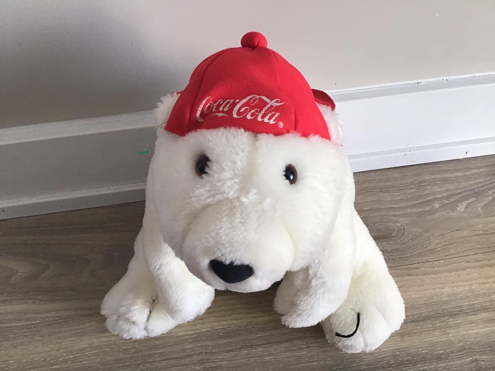 90年代 アメリカ購入 シロクマぬいぐるみ DAKIN コカ・コーラ COKE 赤い帽子をかぶったシロクマ 12インチ